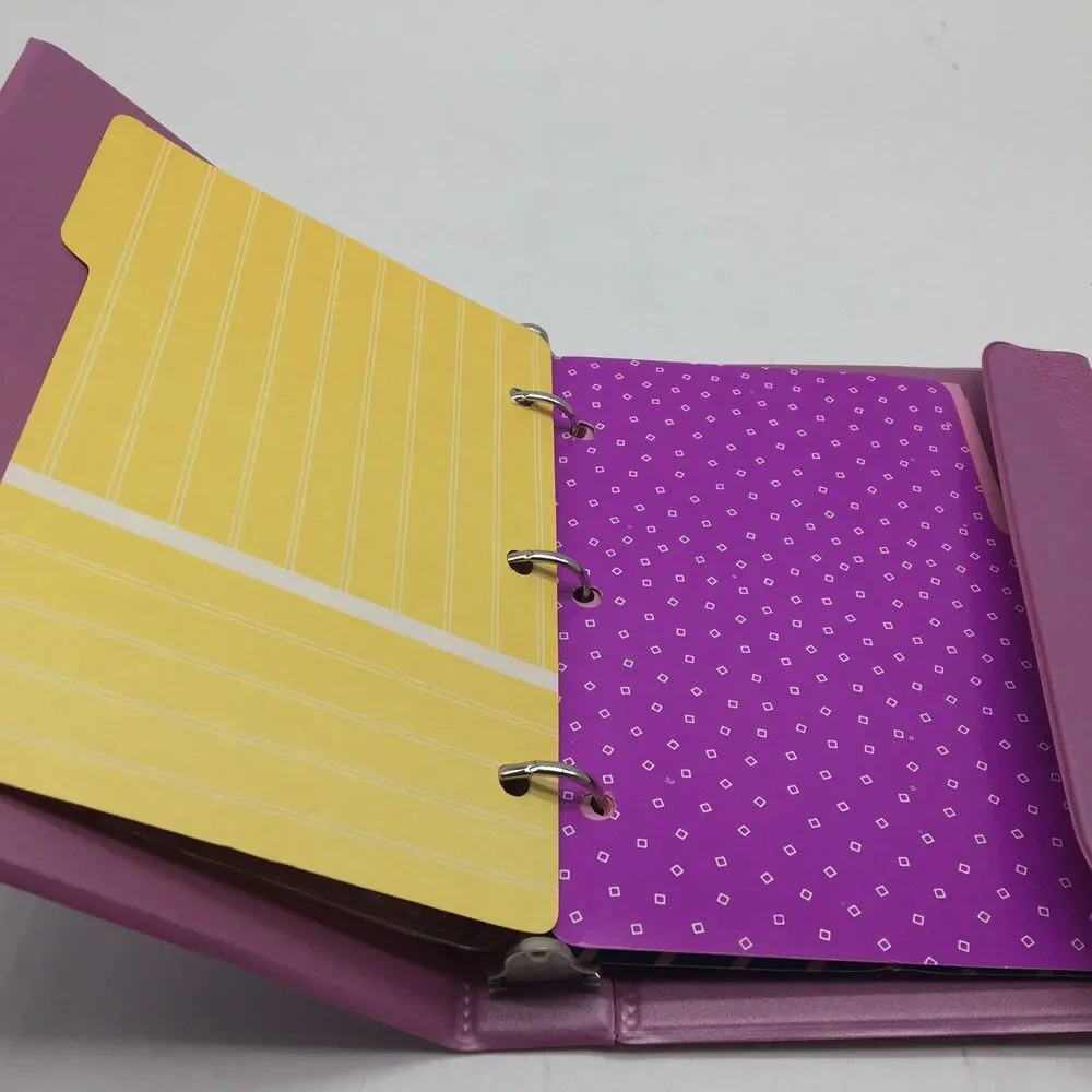 1980s Trapper Style Lavender 3 Ring Notebook Mead Super Shades Paper Inserts 9x7